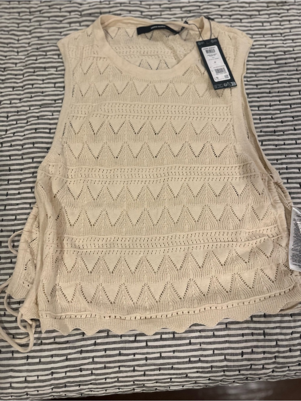 Vero Moda Crochet Knit Tank Top - Cream